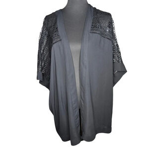 Mossimo Black Crochet Kimono